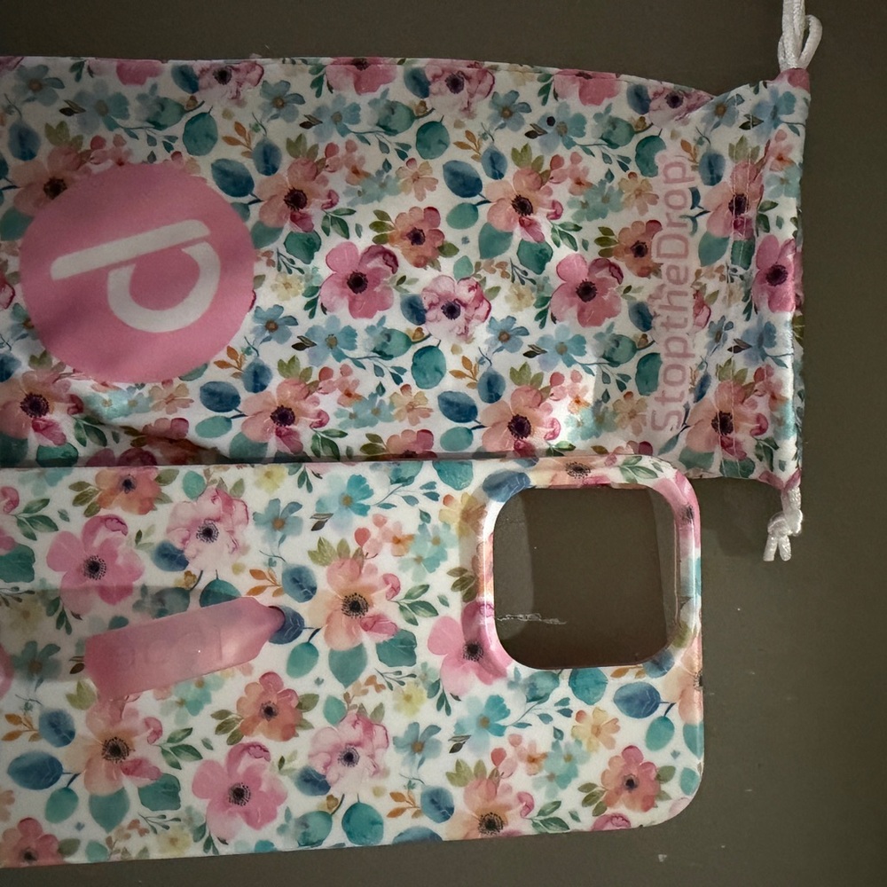 Loopy iPhone 14 Pro Max Floral Phone Case - Pink and Blue